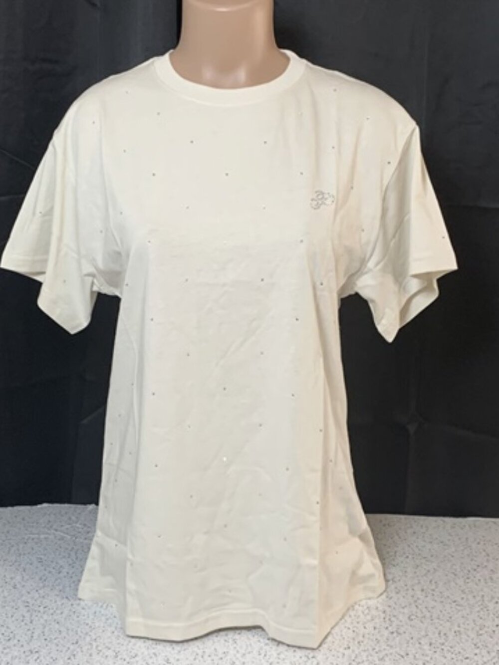 Victoria's Secret PINK Campus Cotton Tee Oversized Short-Sleeve T-Shirt BLING